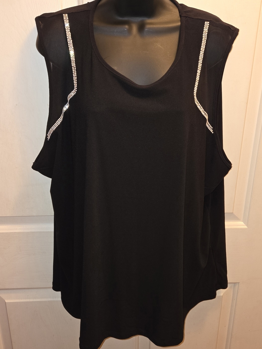 Black Embellished Sleeveless Top